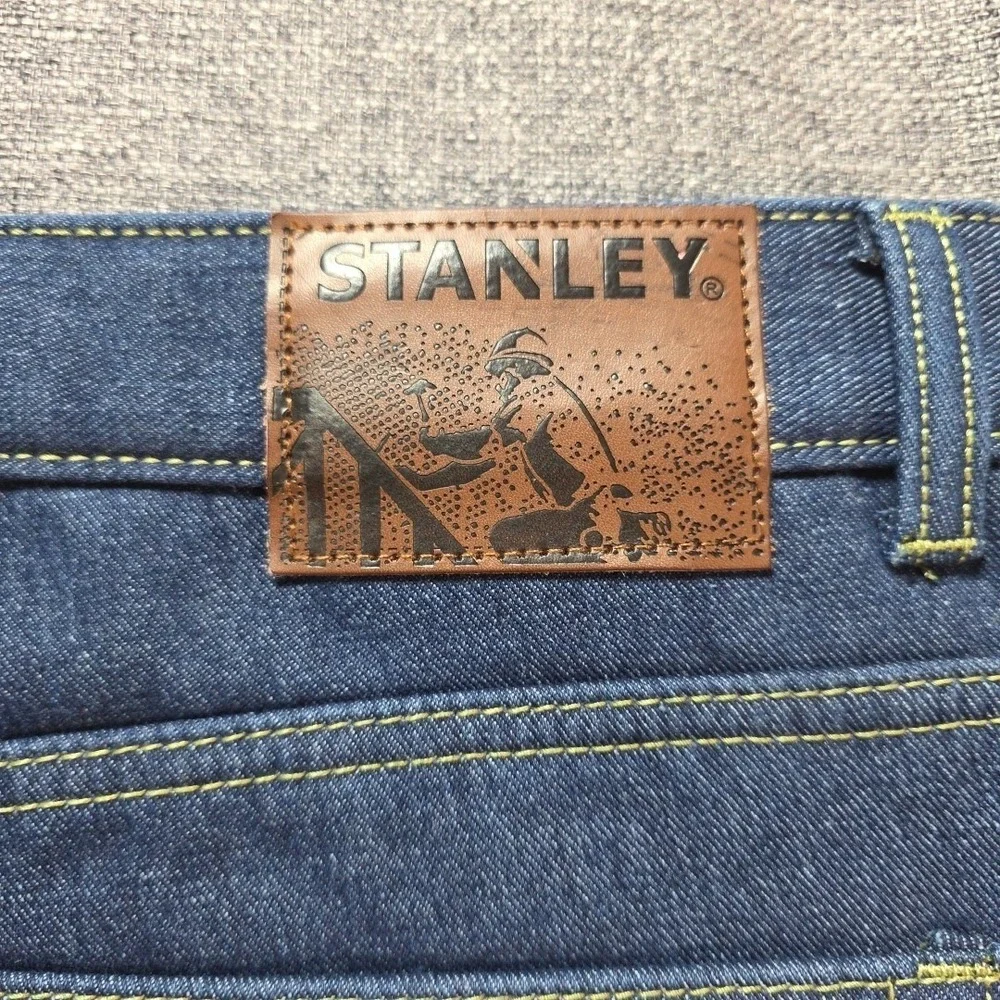 Stanley Denim Jeans Mens 36x34 Blue Fleece Lined Utility Work Wear